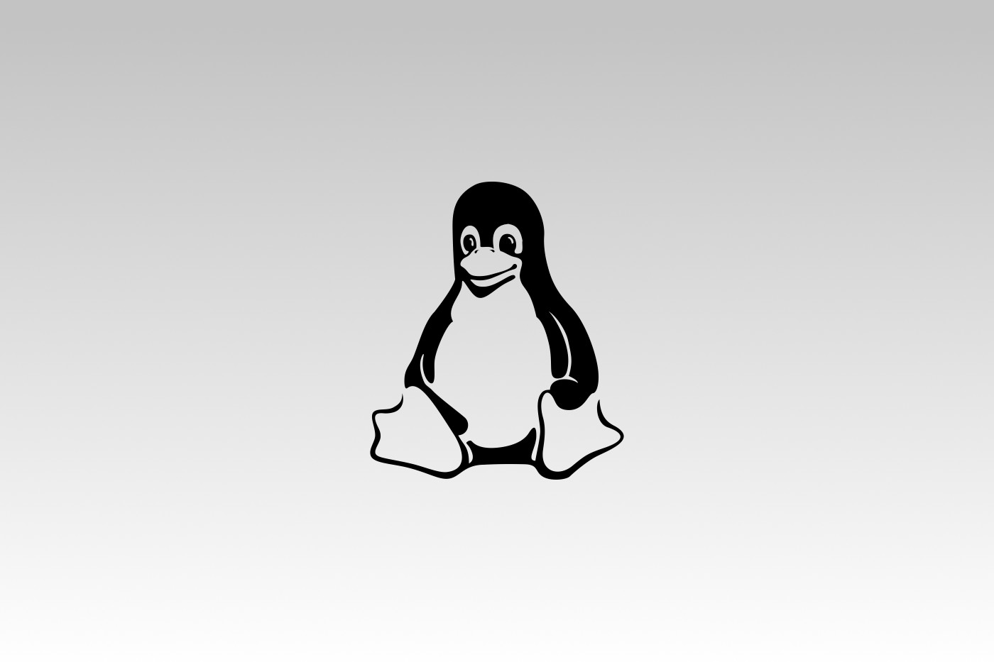 Пингвин linux на черном фоне