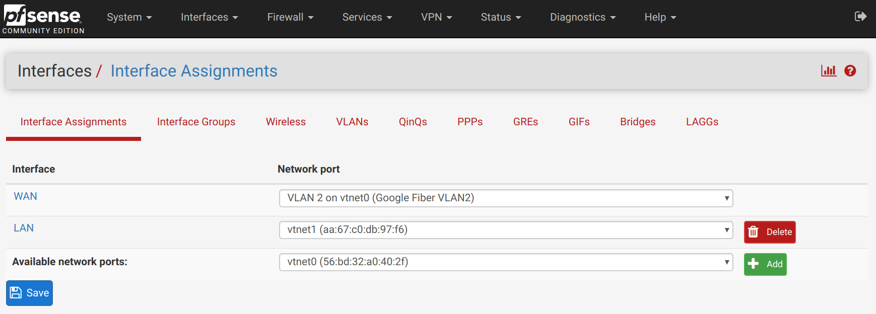 Virtualize pfSense for Google Fiber - A Dream Networking Stack